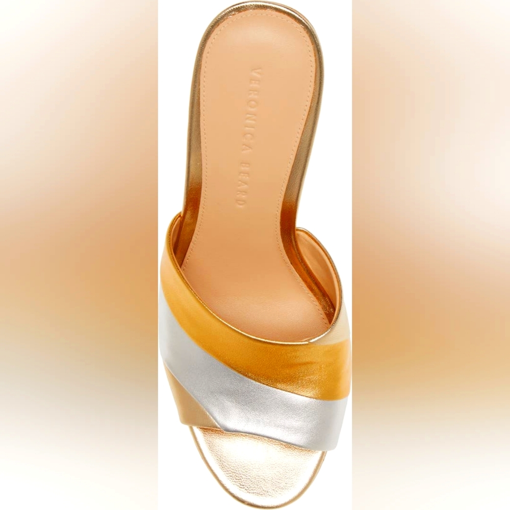 Veronica Beard Dali Patchwork Leather Wedge Sandal - image 5